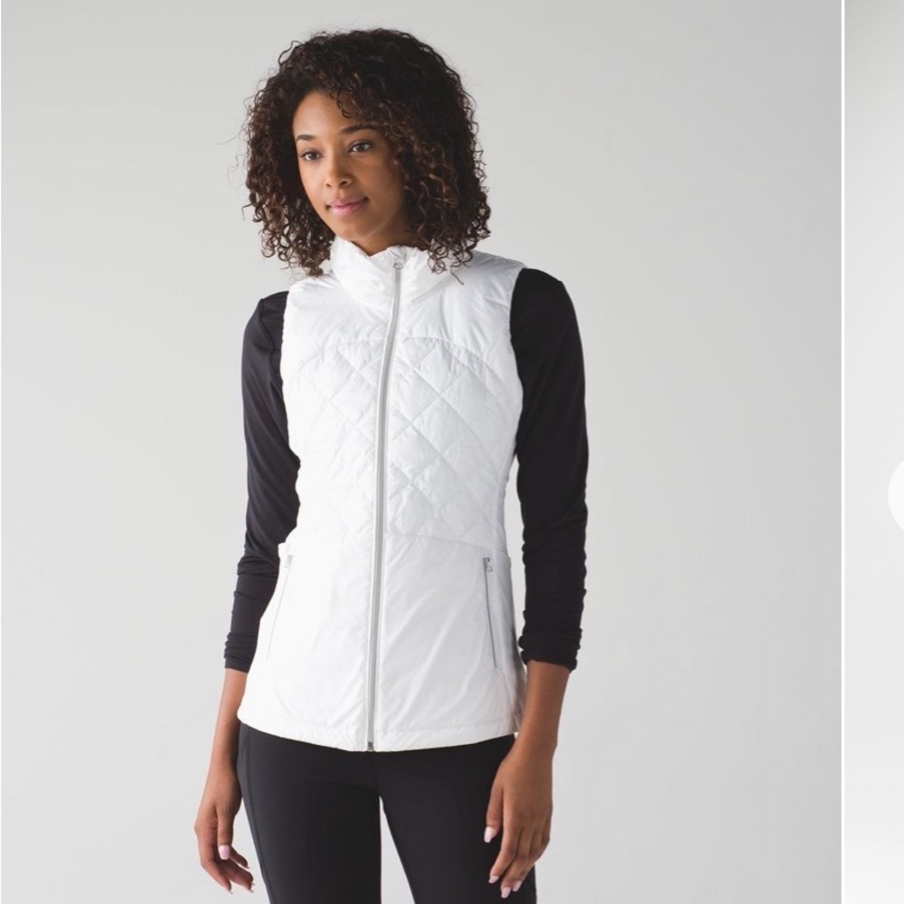 Lululemon down for a run White Quilted Vest